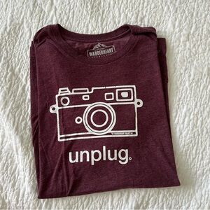 Maroon Camera Graphic T-Shirt
